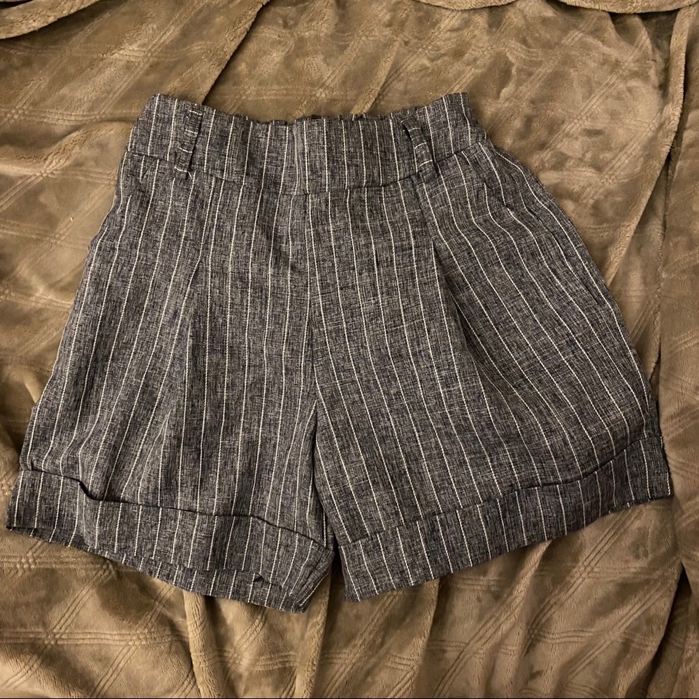 Vintage Thrifted Pinstripe Linen Shorts